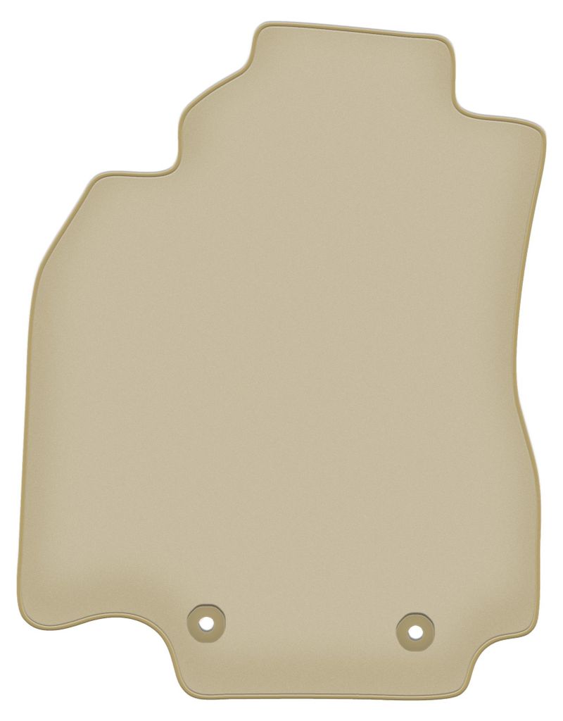 Fahrerfußmatte Velours PREMIUM beige passend für Nissan Cube Z12 (2008-2011, keicar) – mit Befestigungen – passgenau