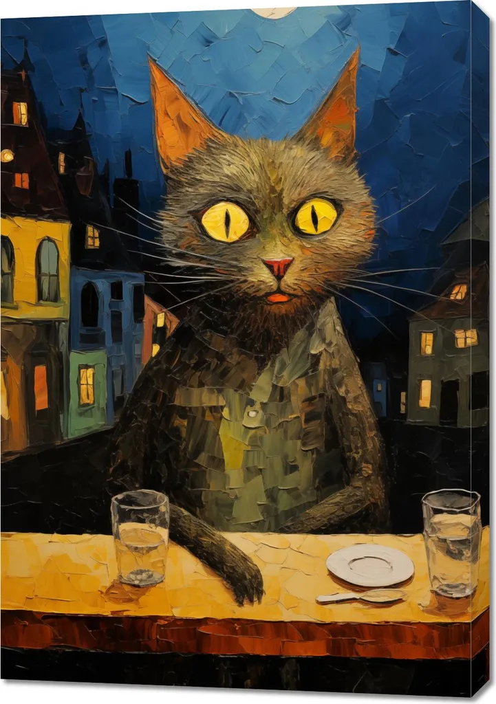 Tableau L'observateur nocturne 70x100 cm Finition Haute Définition