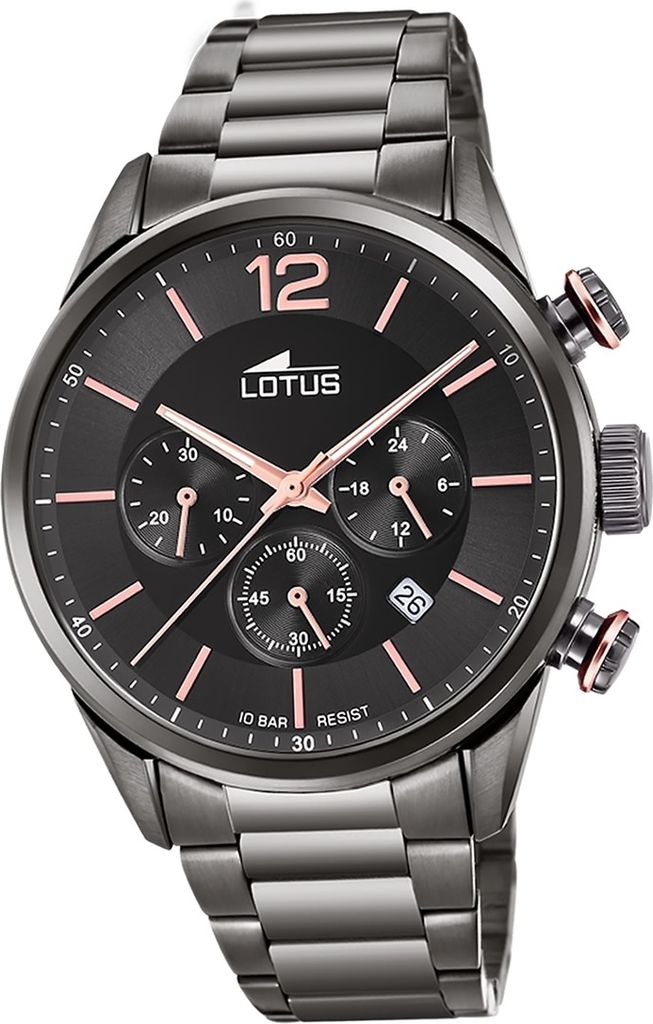 Lotus Edelstahl Herren Uhr Armbanduhr schwarz Luxus Khrono D2UL18686/2