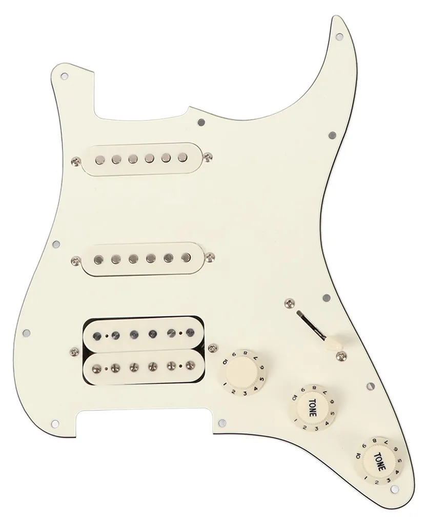 Plaque de montage blanche SSH19 pour guitare avec micros pré-câblés - 10