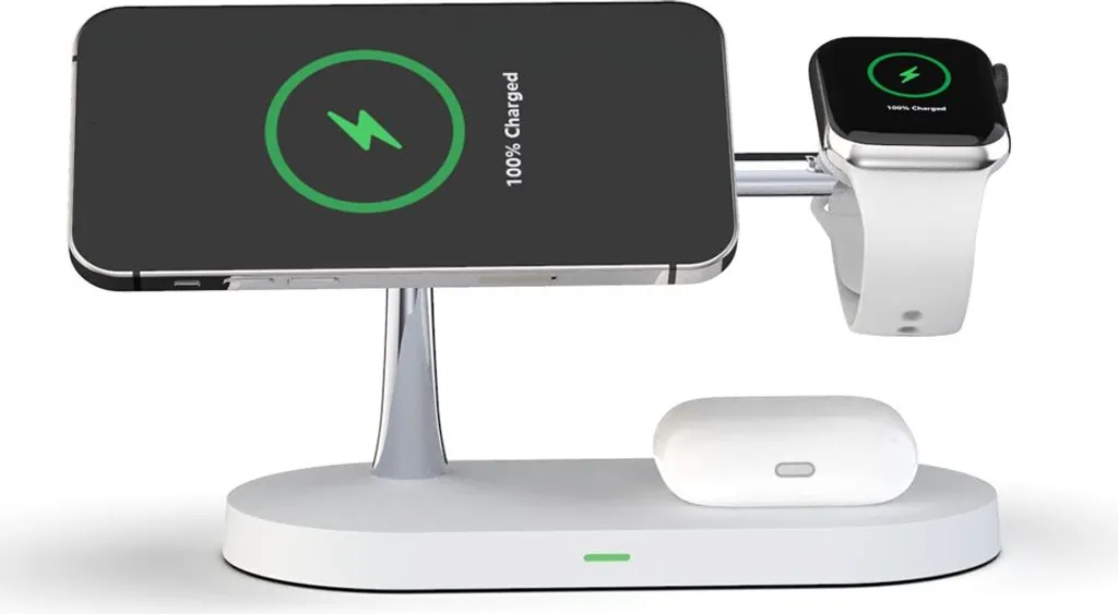 Support de Charge Sans Fil 3-en-1 Tech-Protect A12 pour iPhone Blanc - 20