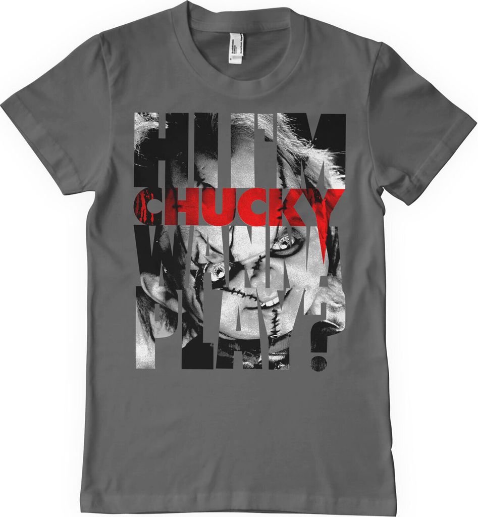 Chucky - Wanna Play Cutout T-Shirt - DarkGrey - Small Produktbild 