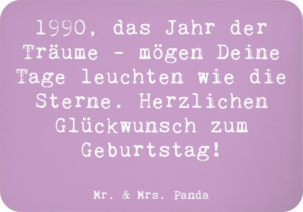 Mr. & Mrs. Panda magnet Spruch 1990 Geburtstag Träume - Lavendeltraum - Geschenk, tafelmagnet, haftmagnet, Notizhalter, Kühlschrankmagnet, whiteb...