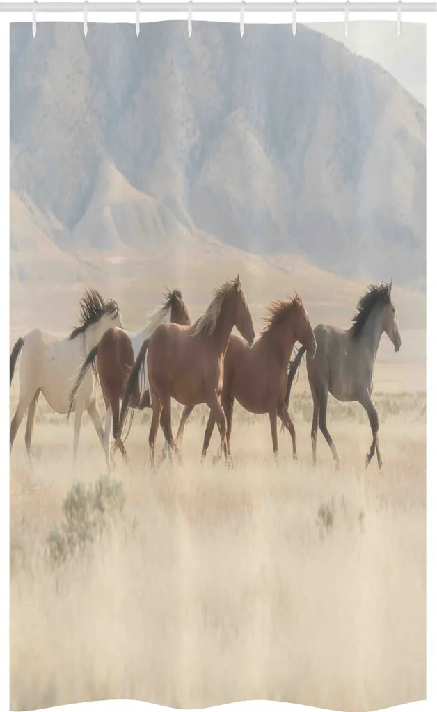 Tenda Doccia Antimuffa 120x180 ABAKUHAUS - Tessuto Cavalli Lavabile