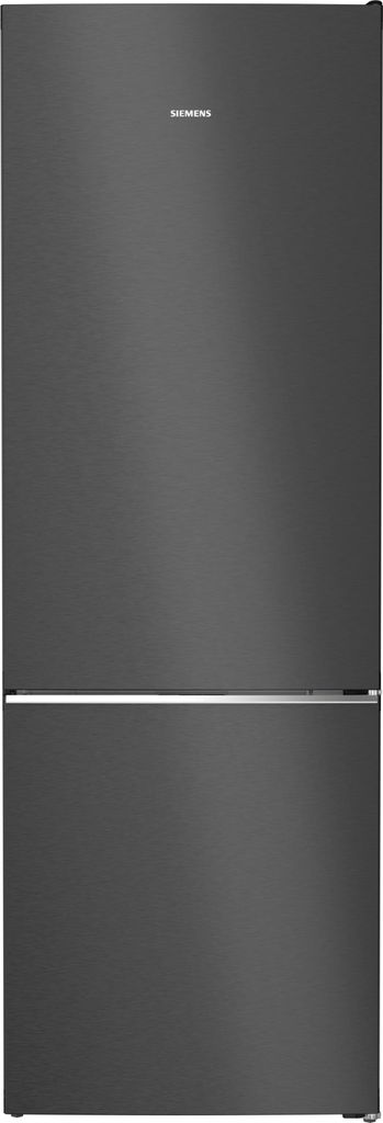 Siemens iQ700, Freistehende Kühl-Gefrier-Kombination mit Gefrierbereich unten, Glastür, 203 x 70 cm, Schwarz, KG49NSBBF