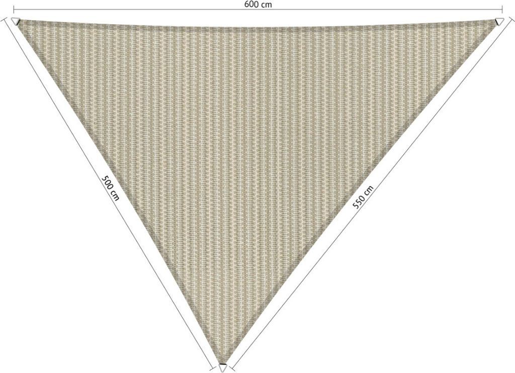 SHADOW COMFORT 5 x 5,5 x 6 m Dreieckiges Sonnensegel Sahara Sand Ungleichseitig