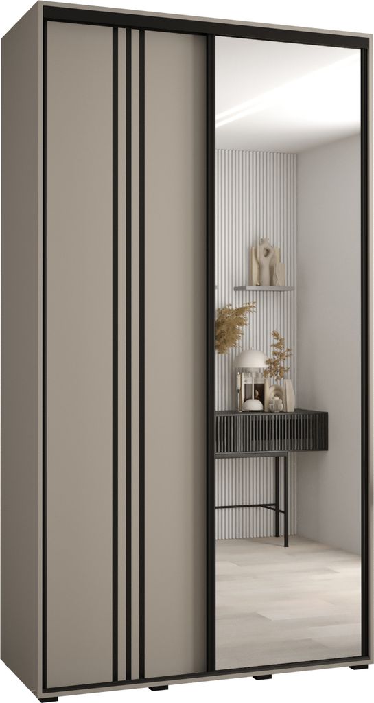 Kryspol Dakota 7 Schrank, zwei Türen - 235,2x130x45cm - Kaschmir Schwarz