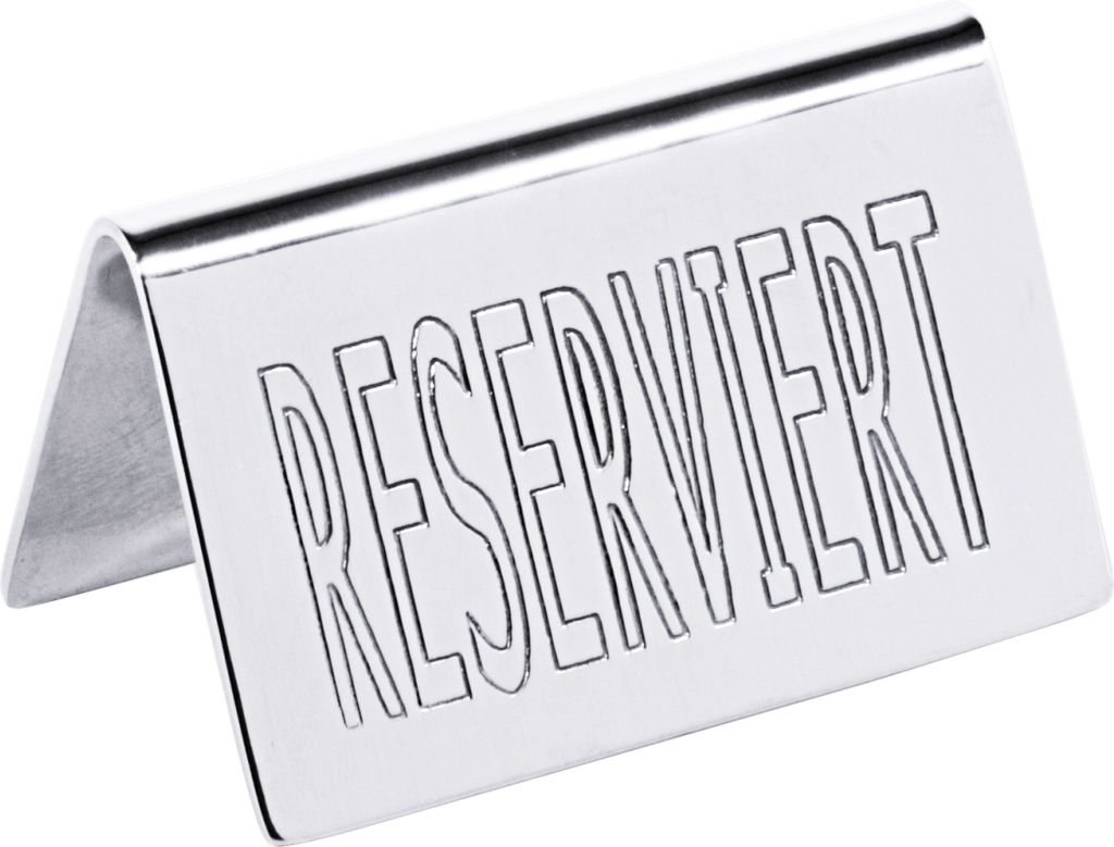CONTACTO Reserviert-Aufsteller mit deutschem Text: RESERVIERT, Höhe: 40 mm