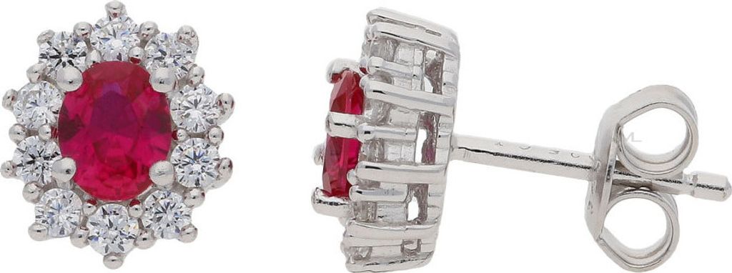Ohrstecker Silber 925 Zirkonia rubinrot JL10-06-2463 JuwelmaLux