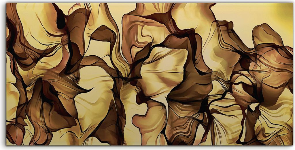 Coloray Canvas 120x60 Wandbild Leinwand Bilder Abstraktions Kunst Abstrakt Wellen