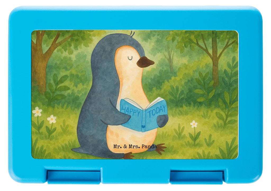 Mr. & Mrs. Panda Lunchbox Pinguin Buch Design - Weiß - Geschenk, Vorratsdose, Nichtstun, Meal Prep Box, Bücherwurm, Bento, Ausruhen, Urlaub, Bent...