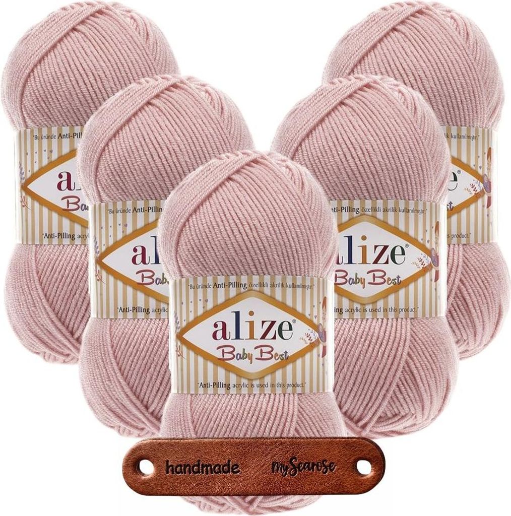 5 x ALIZE Baby Best 161 Powder mit Label Produktbild 