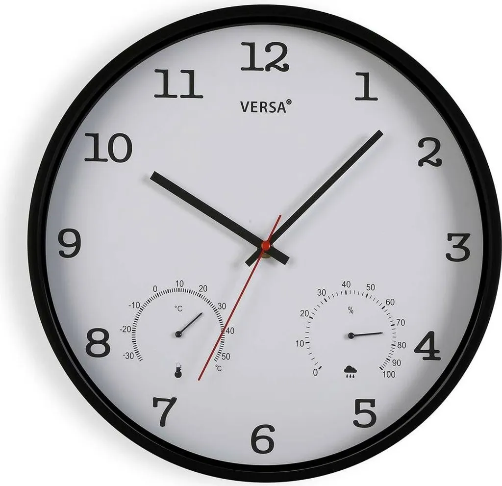 Horloge murale design Versa 35,5 cm en plastique blanc légère et sobre