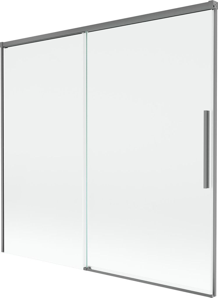 Mexen Rox Badewanne Paravent 2-flügelig zum Schieben 100 x 150 cm, transparent, Chrom - 8C9-100-003-01-00