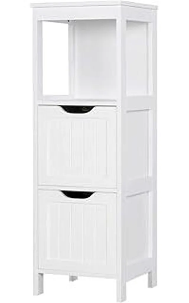 Armadio da bagno, cassettiera da bagno, scaffale da bagno laccato bianco, armadio da bagno con cassetti rimovibili, comodino, cassettiera angolare, 30x30x89 cm LxPxA