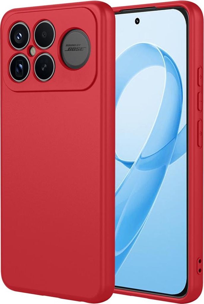 Hülle für Xiaomi Poco F8 Ultra - Phonesta Soft Silk Silikon Back Cover - Rot