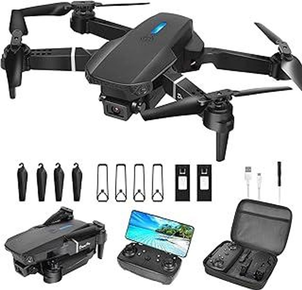 Drohne mit Kamera HD 1080P,Faltbare Drohne Lange Flugzeit,RC Quadcopter mit Tasche,3D Flip,One Key Start/Landen,Headless Mode,Flugbahnflug,Mini Dro...