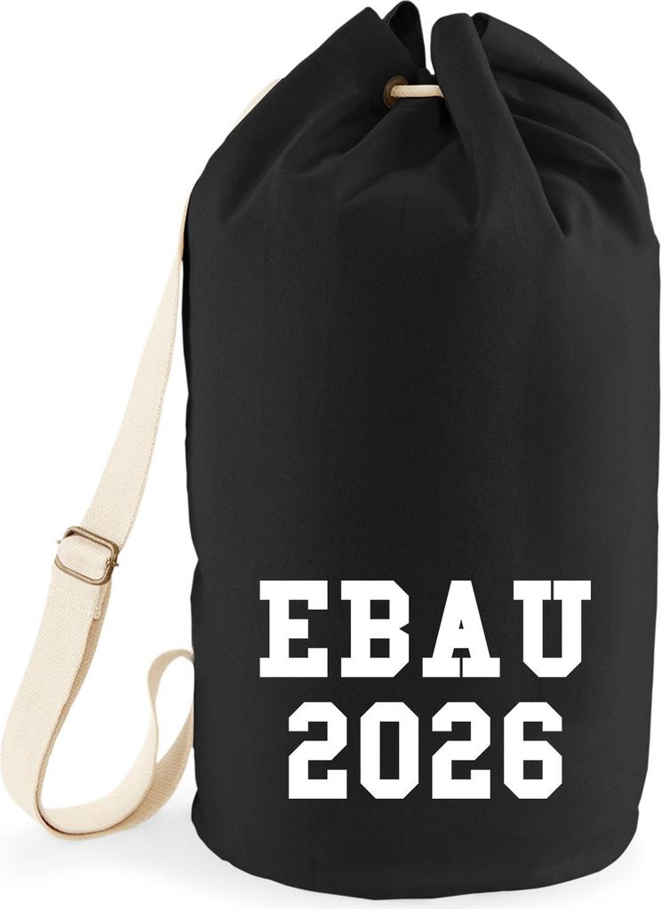 Huuraa Seesack EBAU 2026 Abschluss Spanien 20 Liter Black Baumwolle Rucksack Geschenkidee