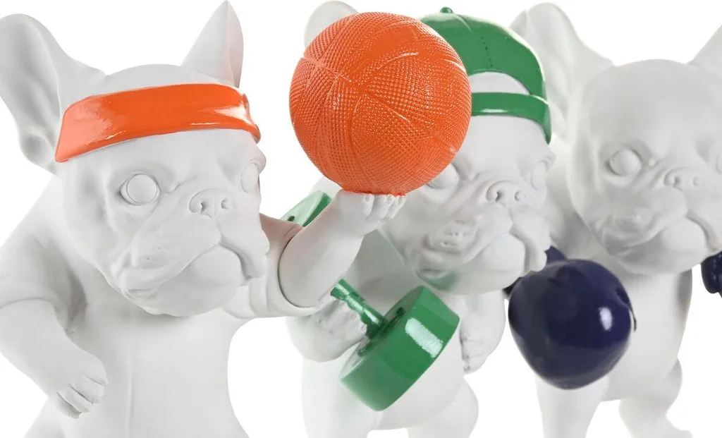 Décoration Intérieure Chien Multicolore Home ESPRIT - Set de 3 Statuettes - 2