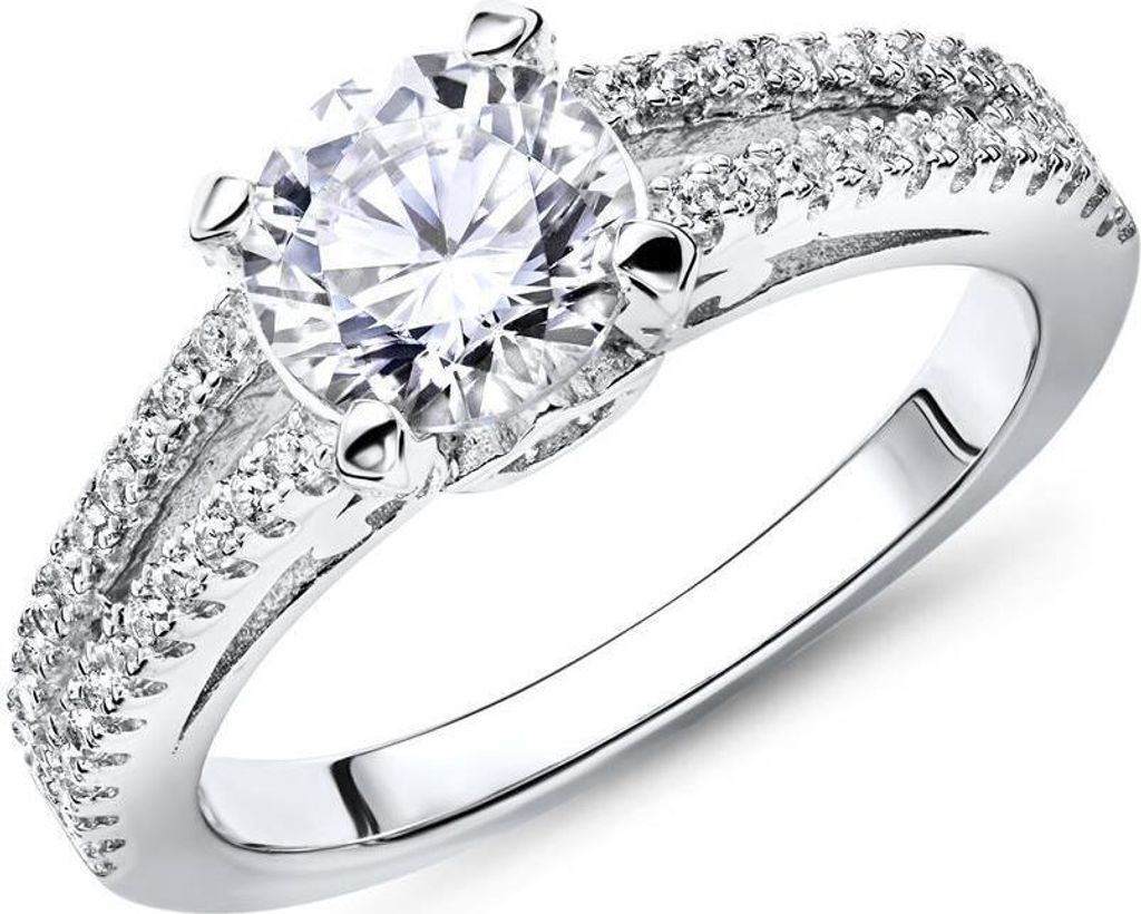 Hochwertiger JEWLIX Verlobungsring aus 925 Silber mit Zirkonia VR0032