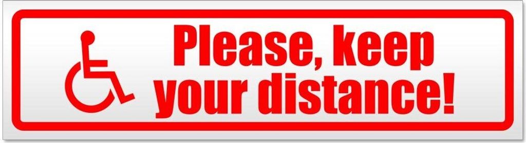 Please Keep Your Distance - Hinweis Aufkleber Sticker für Auto, Kfz, Fahrrad, PKW, LKWRot - 30 x 8 cmPlease Keep Your Distance - Hinweis Aufkleber...