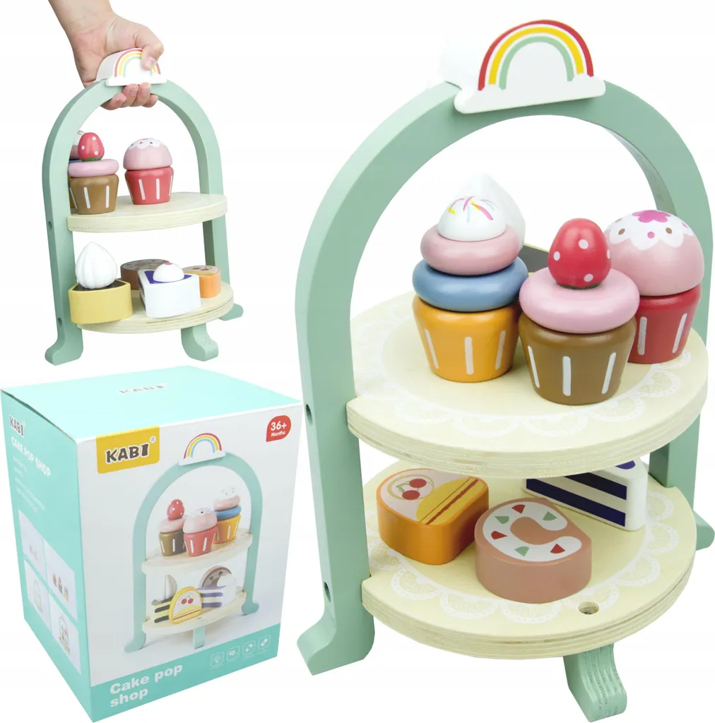 Set de Pâtisserie Bois pour Anniversaire : Support Gâteau et Cupcakes