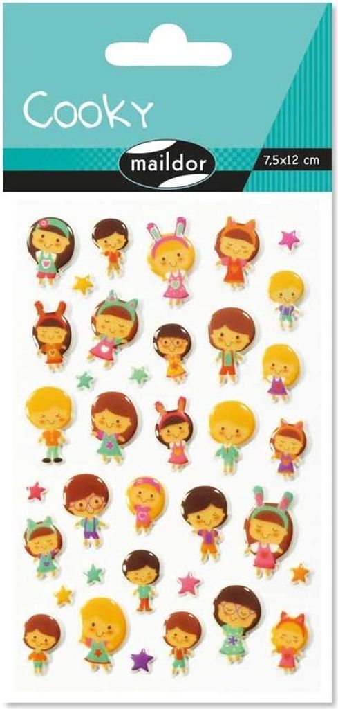 Maildor Stickers Cooky Kawai Puppen 7,5x12 1Bg