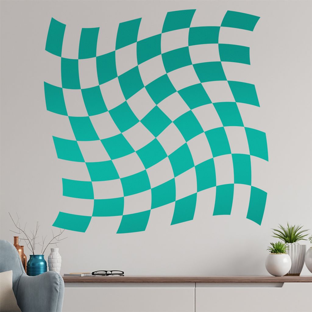 Karo verdreht Wandtattoo in 6 Größen - Wandaufkleber Wall Sticker - Dekoration, Küche, Wohnzimmer, Schlafzimmer, Badezimmer