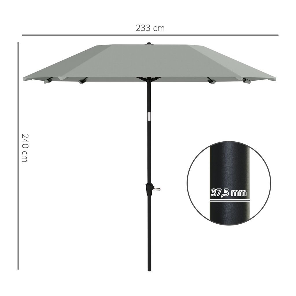 Ombrellone 233 cm, inclinabile, ottagonale, per balcone, spiaggia, resistente al vento, stabile, per mercato, a manovella, protezione solare per la s | Leroy Merlin