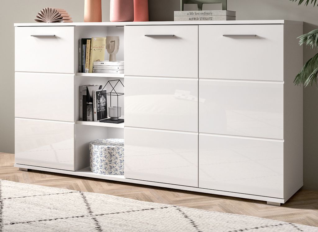 Sideboard "Grazie" in weiß Hochglanz Wohn- und Esszimmer Kommode 150 x 83 cm