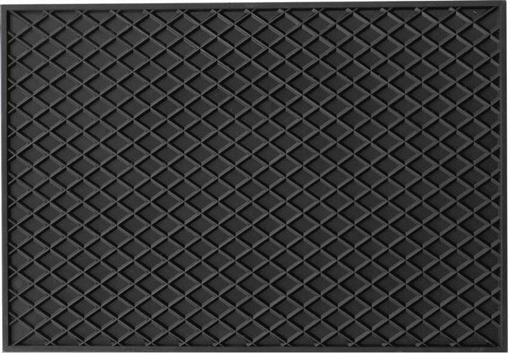 Tapis rectangulaire, caoutchouc, 43 cm x 30 cm, noir de Image du produit 