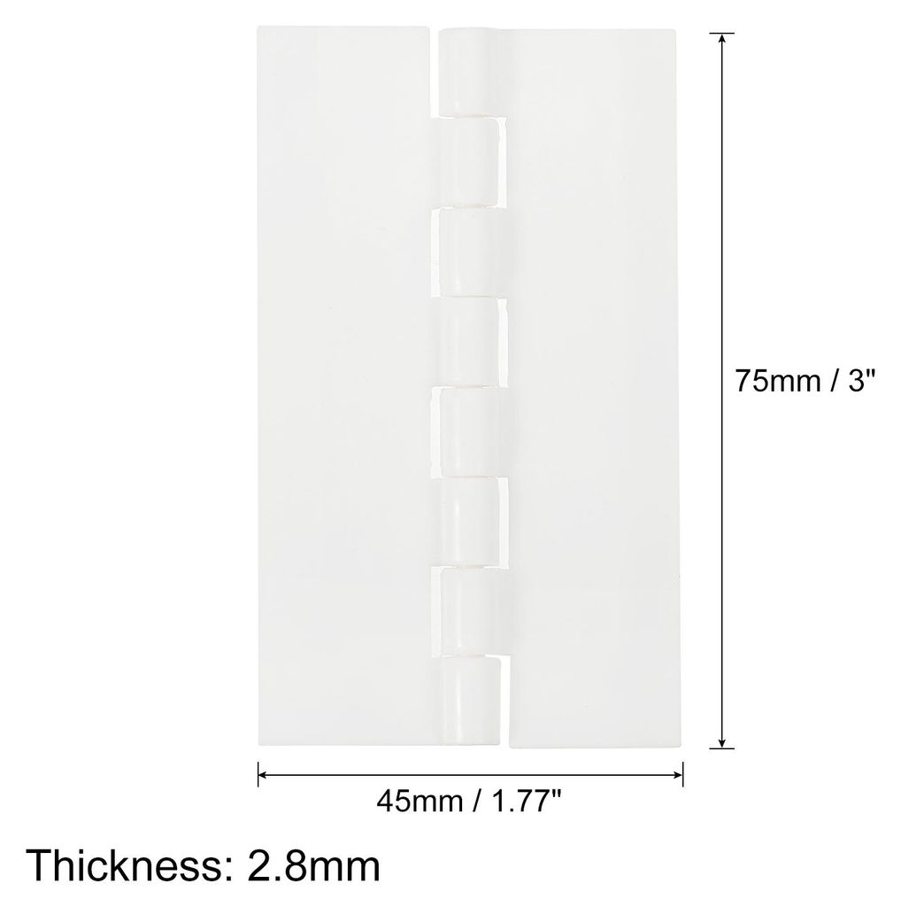 2 Stš¹ck Acrylscharniere, 3 x 1,77 Zoll Hardware Faltbare Scharniere Verdicken Klavierscharniere fš¹r Koffer Box Handwerk, Wei?
