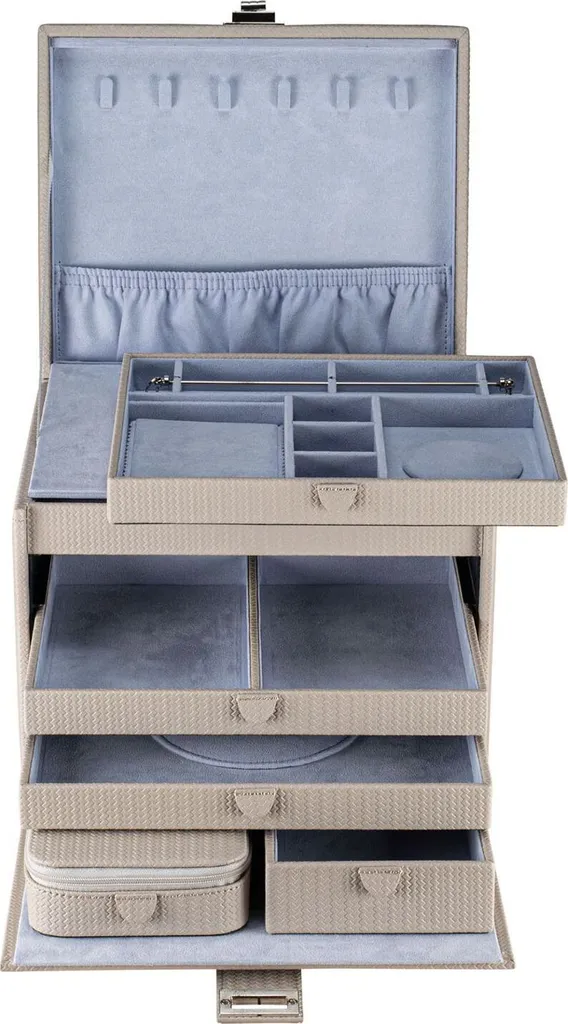 Coffret à Bijoux WINDROSE Corbello Taupe - Rangement Bijoux avec Miroir - 4
