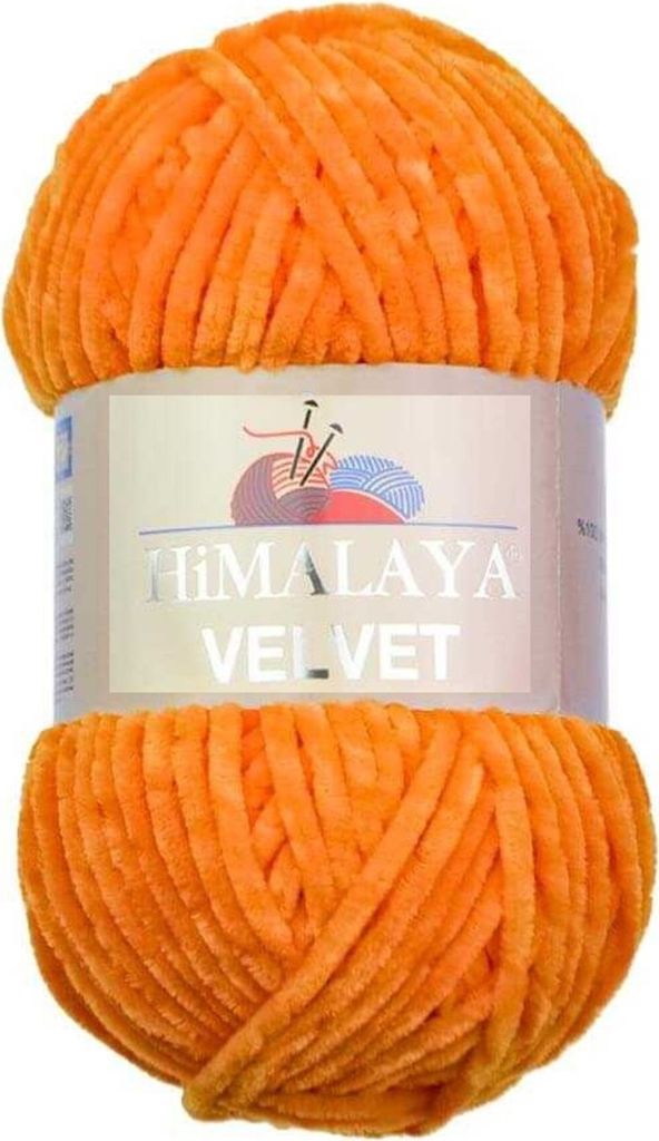 Strickfein Himalaya Dolphin Velvet super Bulky Chenille Garn Wolle strickgarn 100 gr 90016 - orange