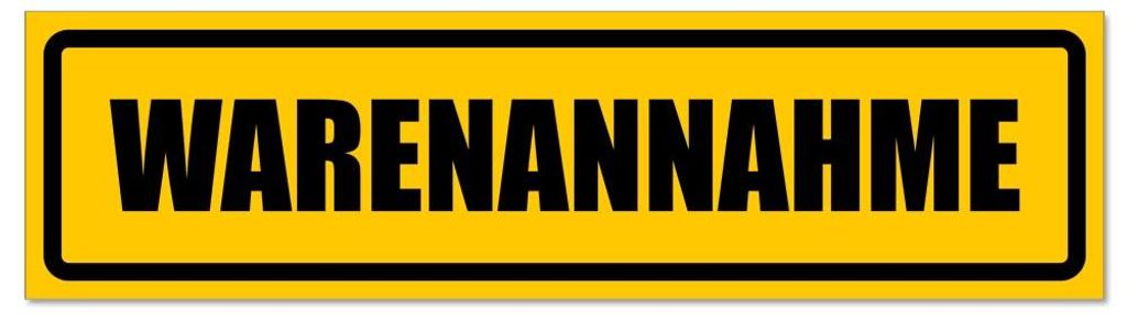 Kiwistar - Autoaufkleber - Gelb - Schwarz - 45 x 12 cm - Warenannahme invertiert - Hinweis Aufkleber Sticker für Auto, Kfz, Fahrrad, PKW, LKW