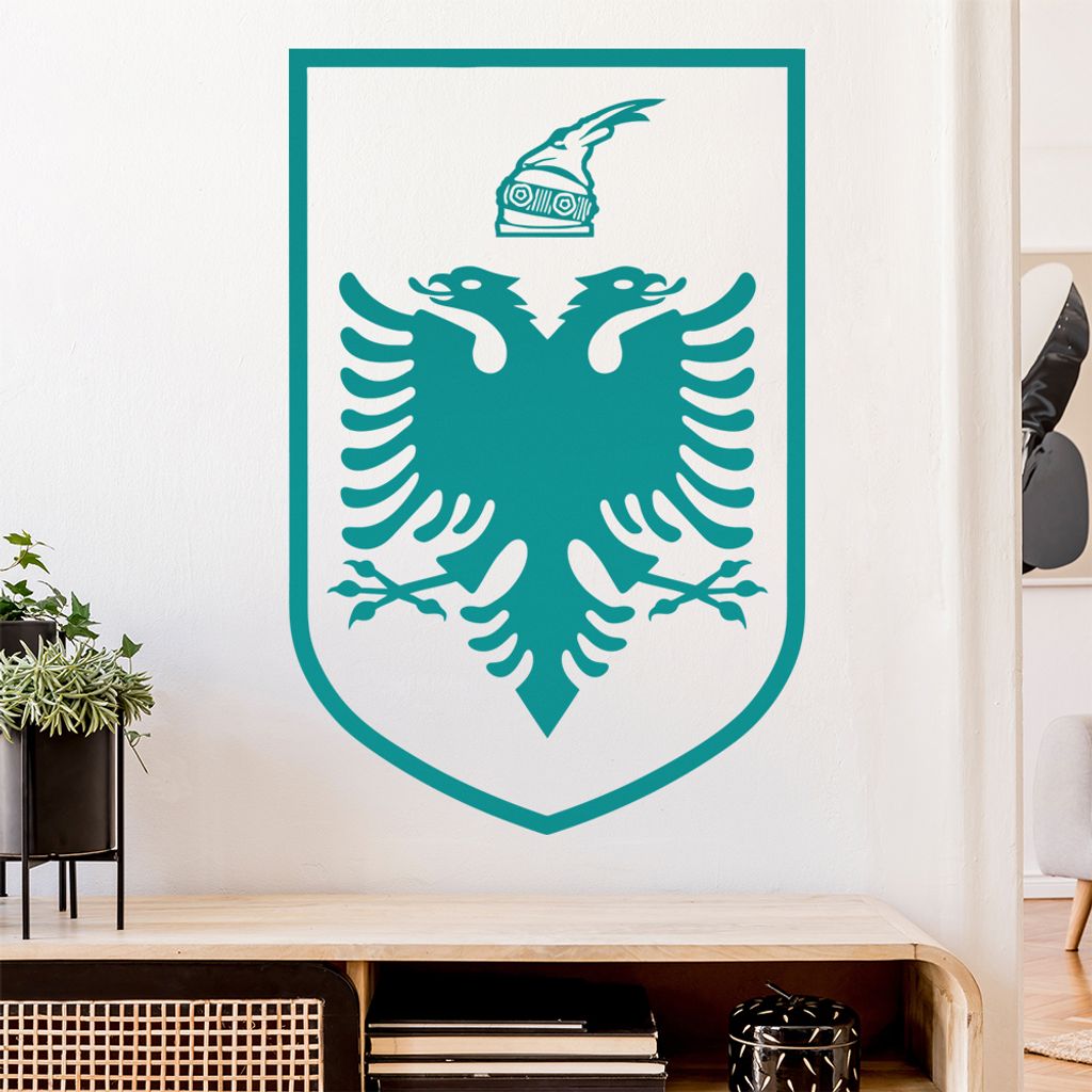 Albanien Wappen Wandtattoo Wandaufkleber Wall Sticker - Dekoration, Küche, Wohnzimmer, Schlafzimmer, Badezimmer