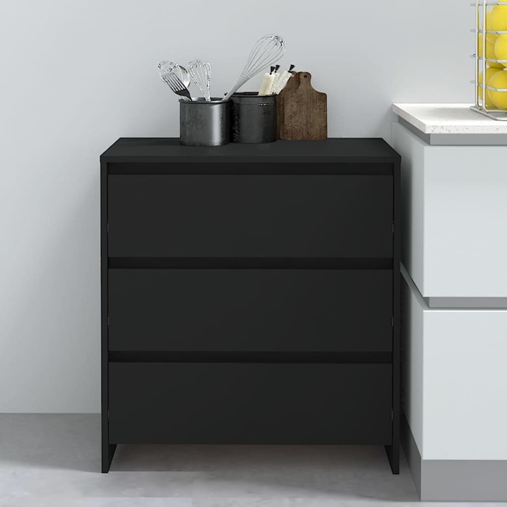 The Living Store Sideboard Schwarz 70x41x75 cm Holzwerkstoff
