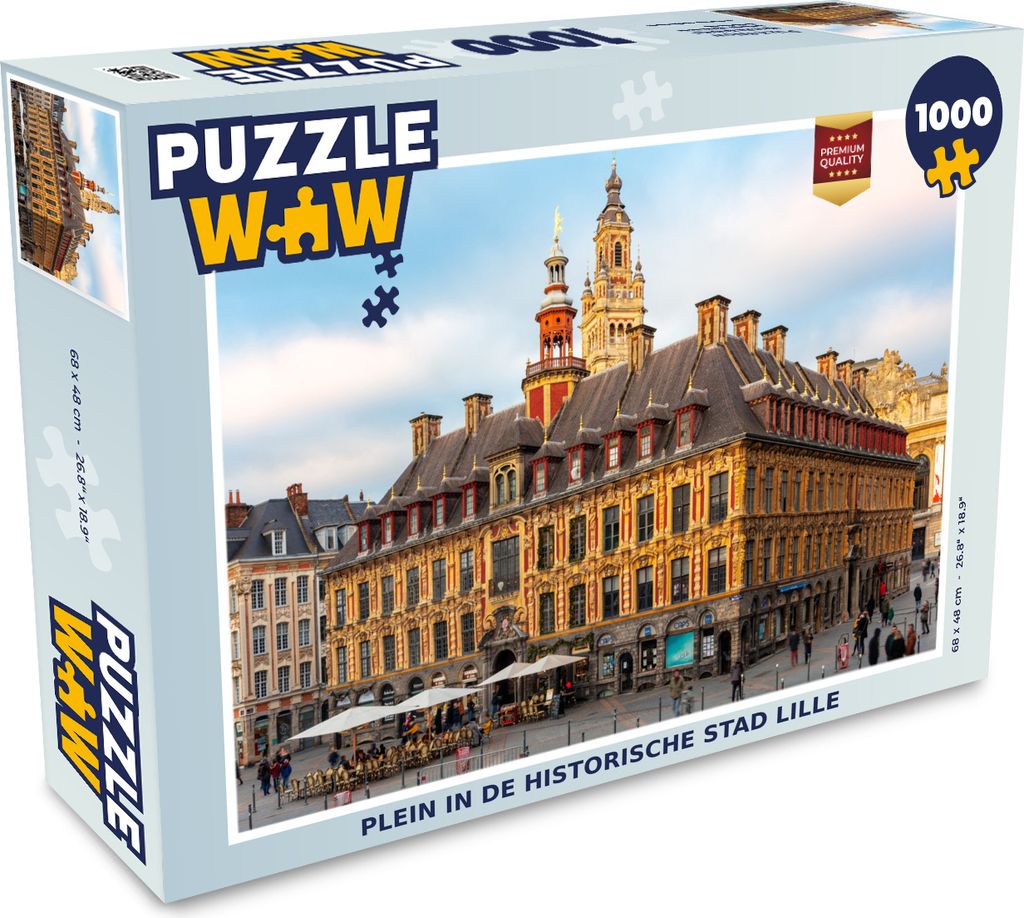 MuchoWow Puzzle 1000 Teile Platz in der historischen Altstadt von Lille - Erwachsene - Rätsel