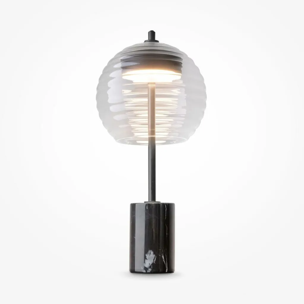 Luminaire LED Mystic 8W noir et transparent en métal 42cm blanc chaud