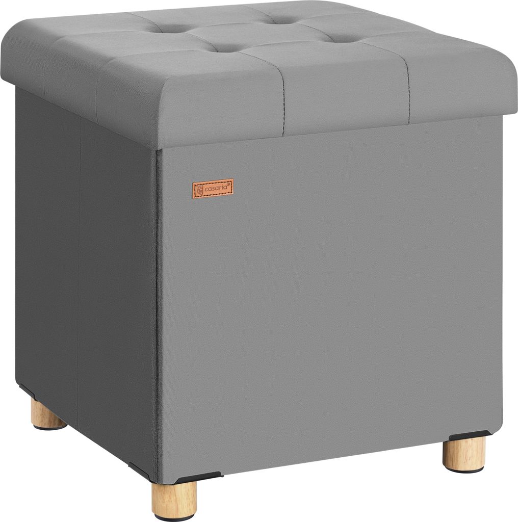 CASARIA Hocker mit Stauraum Samt Faltbar inkl. Füßen 38x38cm 300kg Belastbarkeit Wohnzimmer Schlafzimmer Flur Sitzhocker Fußhocker Polsterhock...