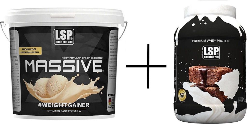 LSP MASSIVE X Weight Gainer + Premium Whey Protein Choco Brownie, pulver