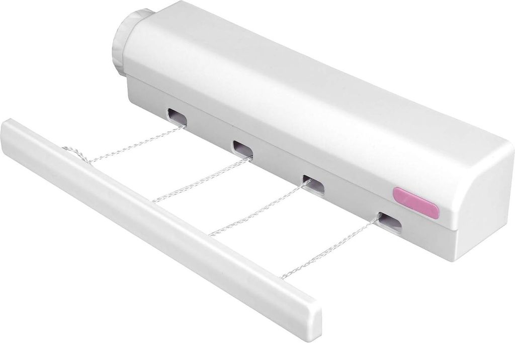 Ausziehbare Wäscheleine mit automatischem Aufrollsystem und automatischem Aufroll-Wäscheständer - Tragfähigkeit 8 kg für Balkon oder Garten (4...