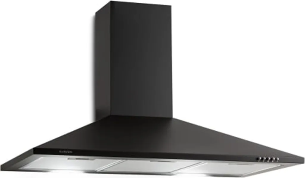 Hotte aspirante murale 90 cm noire pour cuisine avec éclairage LED