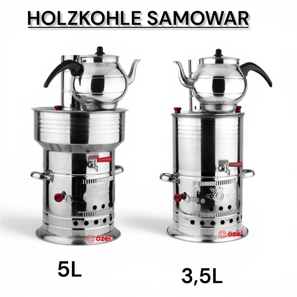 Holz & Kohle- Samowar Teekocher Produktbild 
