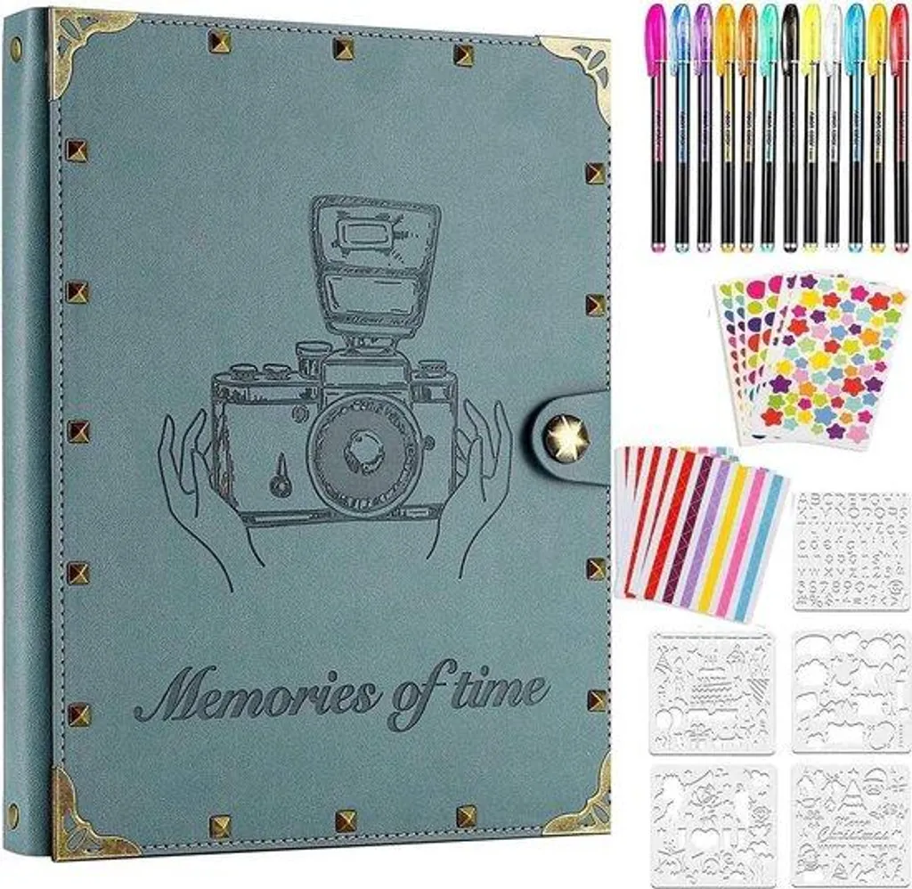 Album cadeau personnalisé pour mariage ou naissance en cuir bleu clair