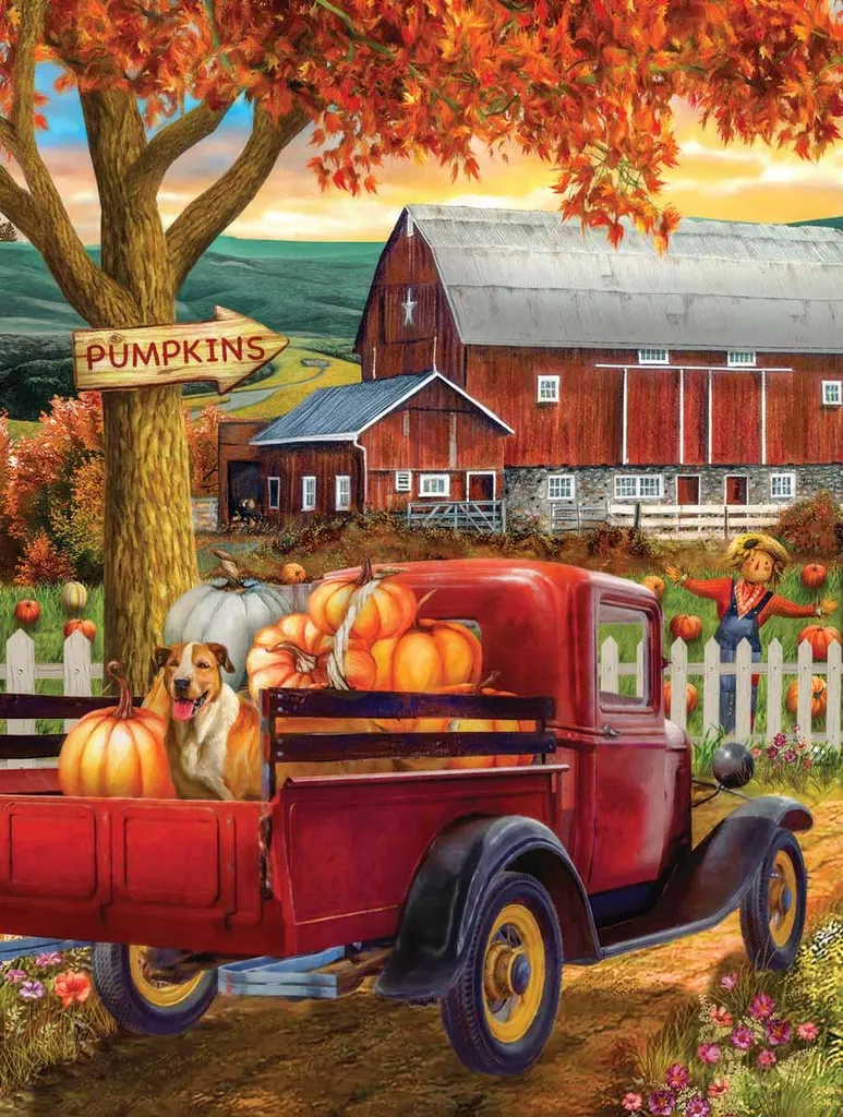 Puzzle 500 pièces XXL Pumpkin Season SunsOut : fini les pièces trop petites