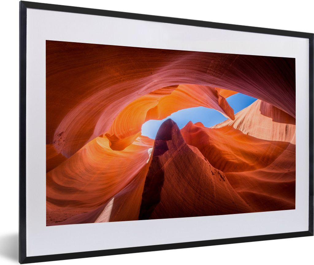 MuchoWow Gerahmtes Poster Felsformationen in der Antelope-Schlucht 60x40 cm - Poster mit Schwarzem Bilderrahmen Wandposter Rahmen Foto Bilder - S...