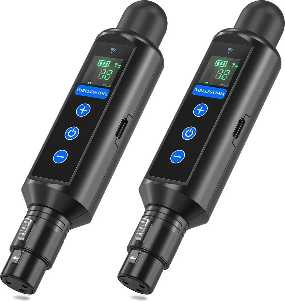 Liaisons DMX sans fil pour éclairage de scène, 2 récepteurs LED à batterie