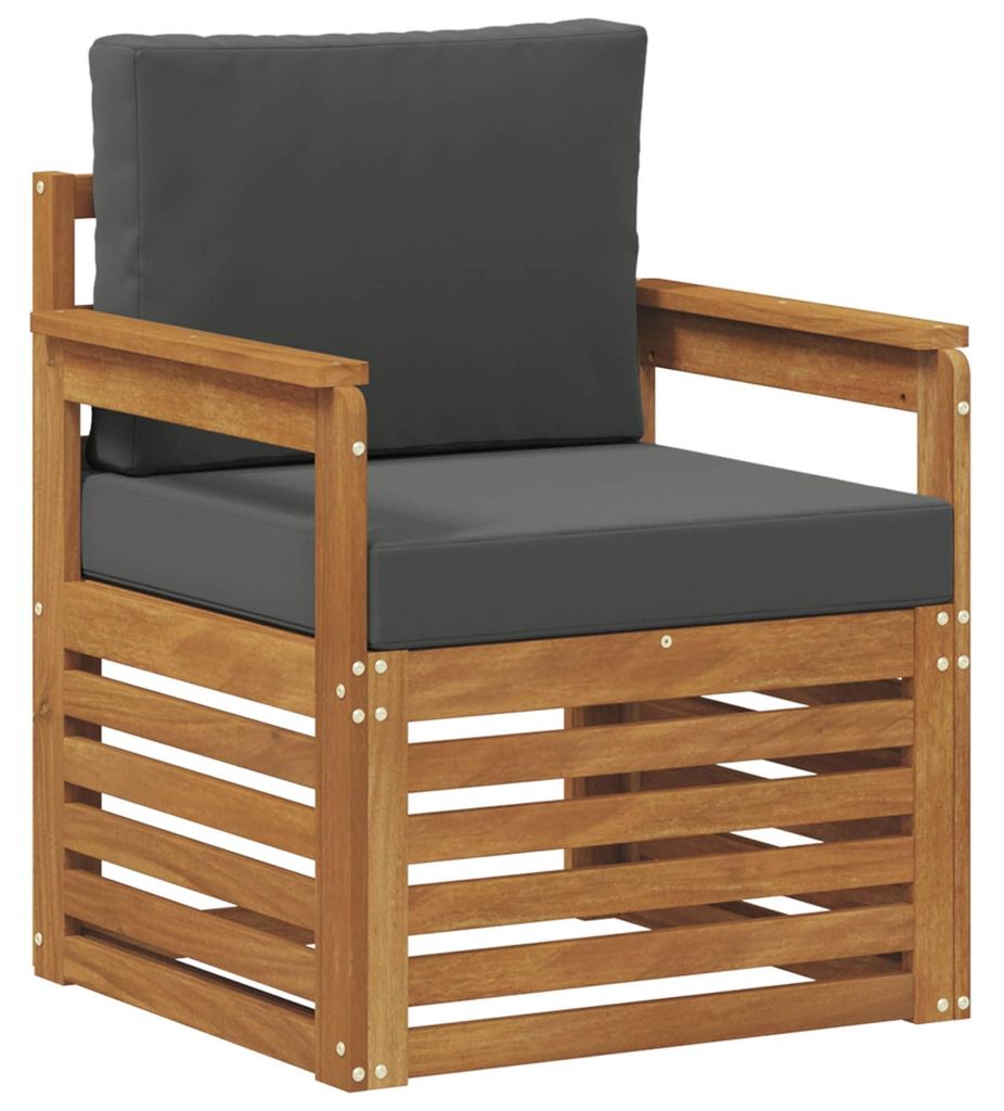 vidaXL Outdoor-Sofagarnitur Massives Akazienholz und Polyester Natur