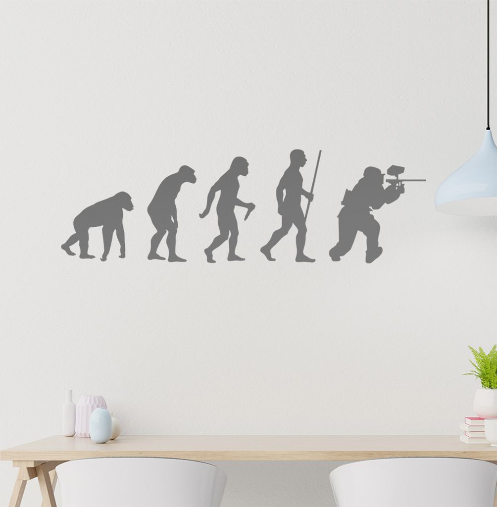 Paintballspieler Evolution Wandtattoo Wandaufkleber Wall Sticker - Dekoration, Küche, Wohnzimmer, Schlafzimmer, Badezimmer